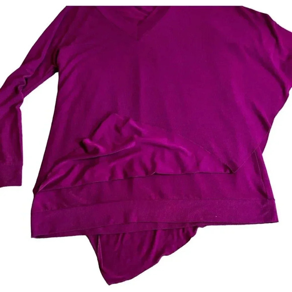 Soft Surroundings Knit Top Asymmetric Draped Pink Size Large long sleeves - Picture 4 of 8